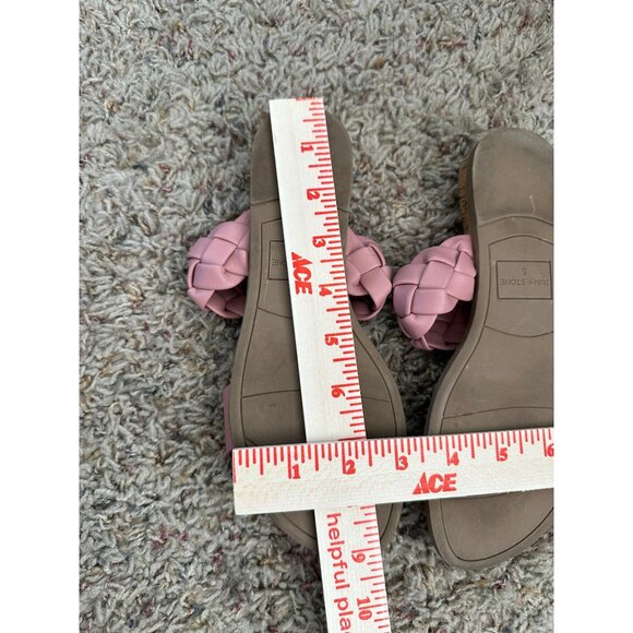 Sun Stone Womens Pink Sandals‎ 5 slip on open toe low heel summer - Picture 6 of 6